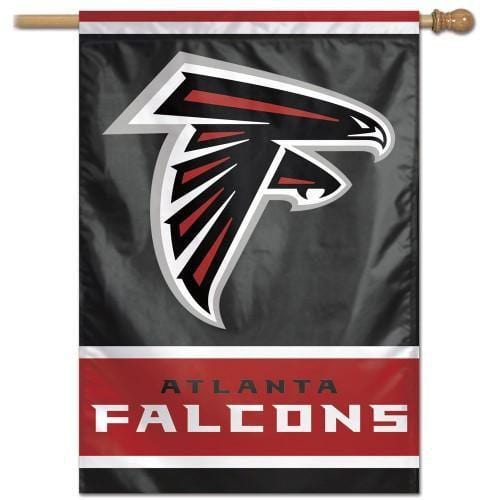 Atlanta Falcons Flag Logo on Black Vertical Banner heartlandflags