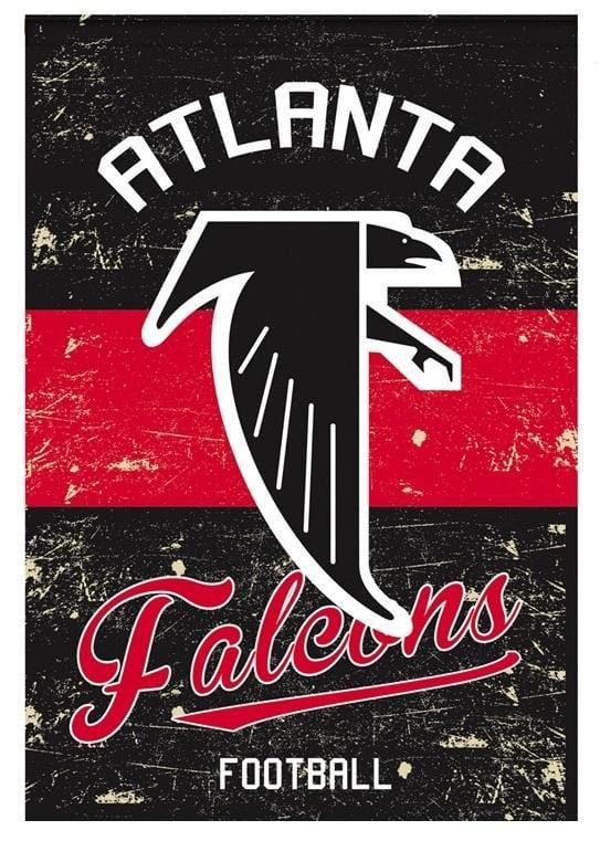 Atlanta Falcons Garden Flag 2 Sided Distressed Logo heartlandflags