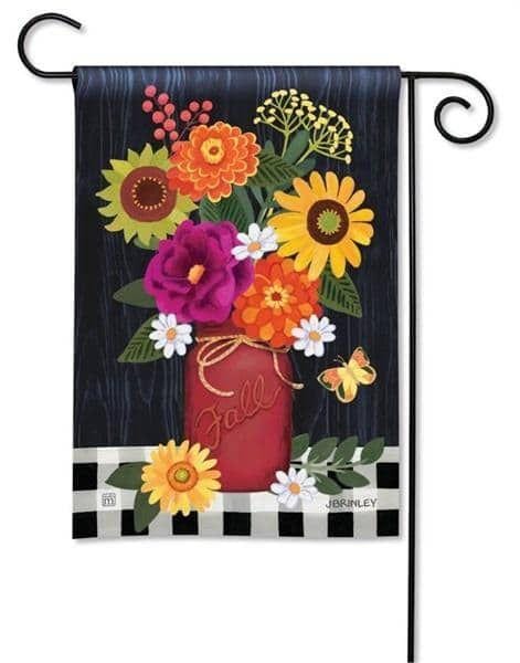 Autumn Blooms Garden Flag Mason Jar Fall heartlandflags