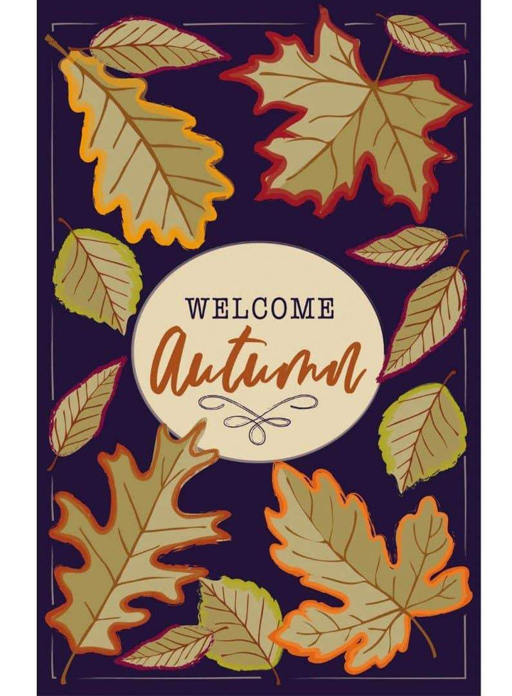 Autumn Burlap Leaves Garden Flag 2 Sided heartlandflags