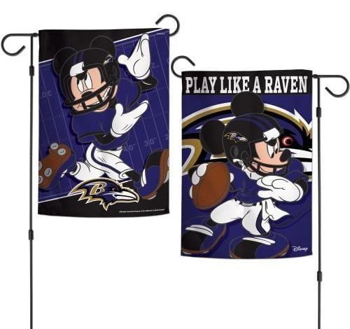 Baltimore Ravens Garden Flag 2 Sided Disney Mickey Mouse heartlandflags