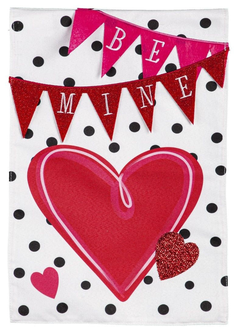 Be Mine Banner Valentine Garden Flag 2 Sided heartlandflags