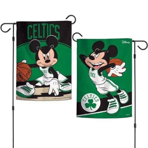 Boston Celtics 2 Sided Garden Flag Mickey Mouse NBA heartlandflags