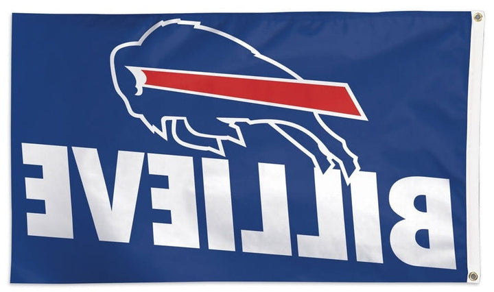 Buffalo Bills Flag 3x5 Billieve Logo Slogan heartlandflags