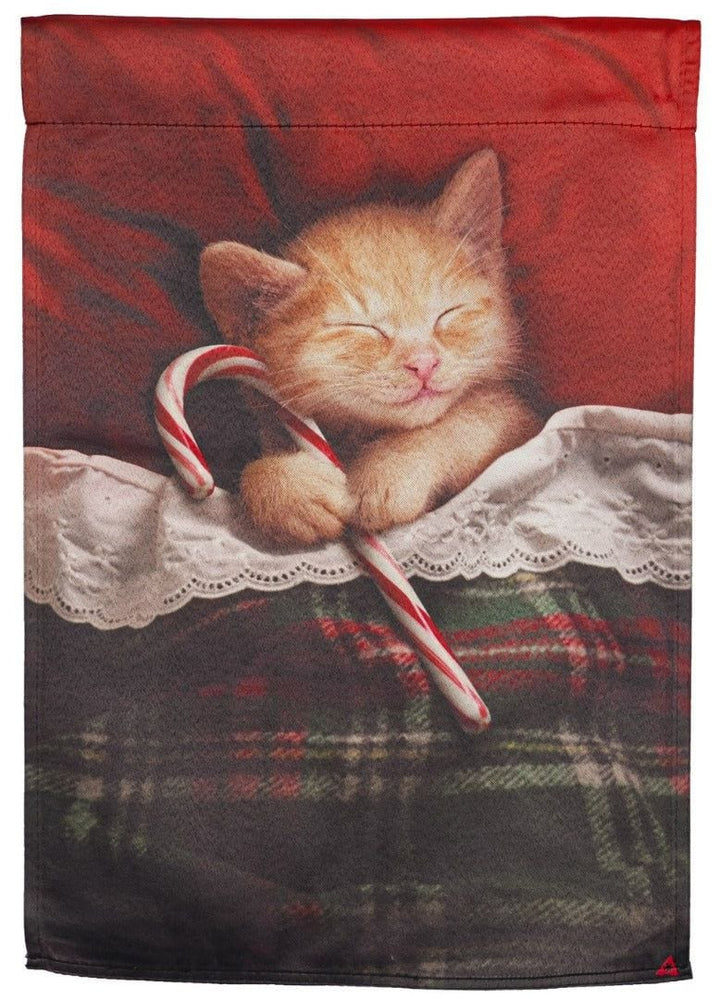 Candy Cane Kitten Christmas Garden Flag 2 Sided Decorative heartlandflags