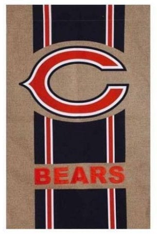 Chicago Bears Garden Flag 2 Sided Burlap Embroidered heartlandflags