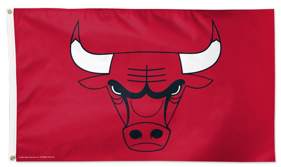 Chicago Bulls Flag 3x5 Primary Logo Red heartlandflags