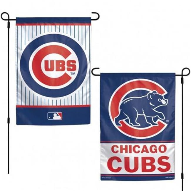 Chicago Cubs Garden Flag 2 Sided Double Logo heartlandflags