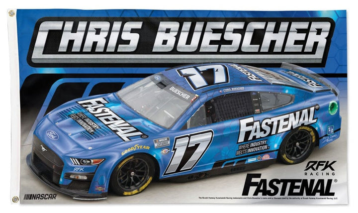 Chris Buescher Flag 3x5 Fastenal RFK Racing 2023 heartlandflags