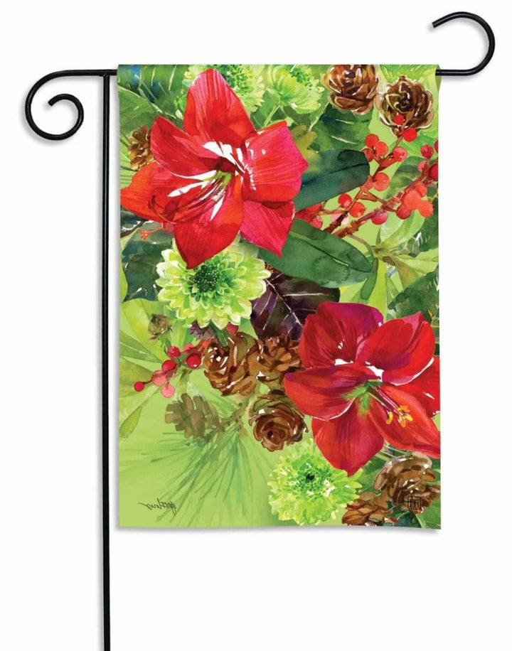 Christmas Amaryllis Bouquet Garden 2 Sided Gail Flores heartlandflags