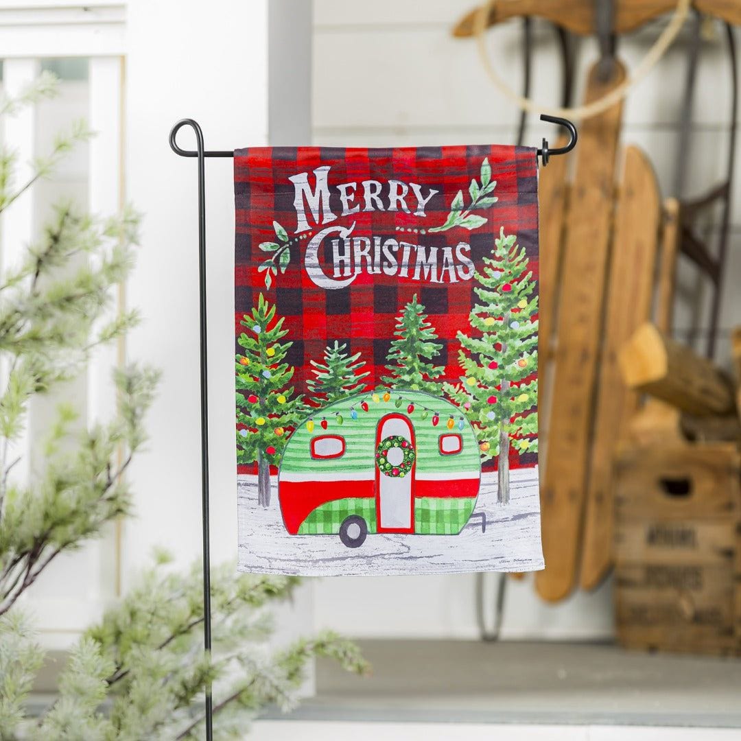 Christmas Camper Garden Flag 2 Sided Merry Christmas heartlandflags