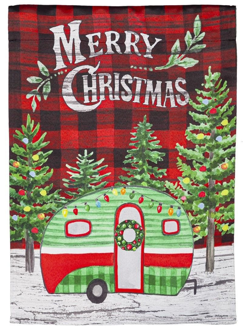 Christmas Camper Garden Flag 2 Sided Merry Christmas heartlandflags