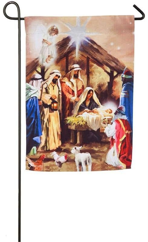 Christmas Garden Flag Religious Collage 2 Sided Nativity heartlandflags