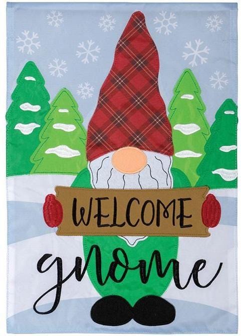 Christmas Gnome Garden Flag 2 Sided Applique heartlandflags