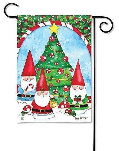 Christmas Gnomes Trim the Tree Garden Flag 2 Sided heartlandflags