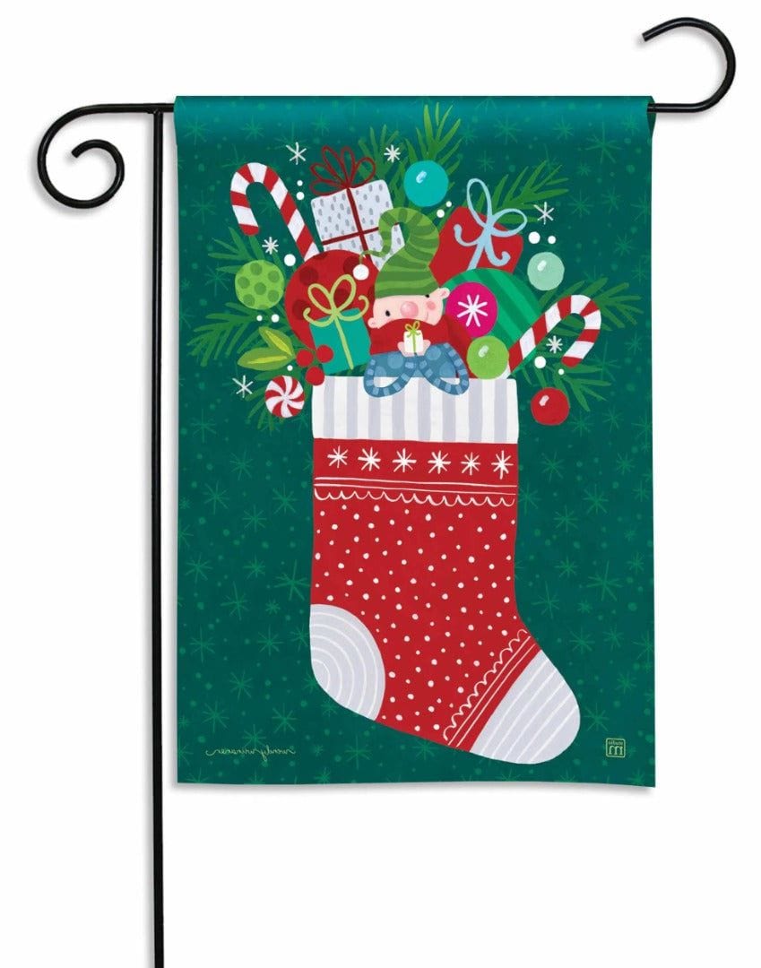 Christmas Stocking Garden Flag 2 Sided Wendy Wiinanen heartlandflags