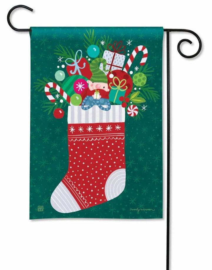 Christmas Stocking Garden Flag 2 Sided Wendy Wiinanen heartlandflags