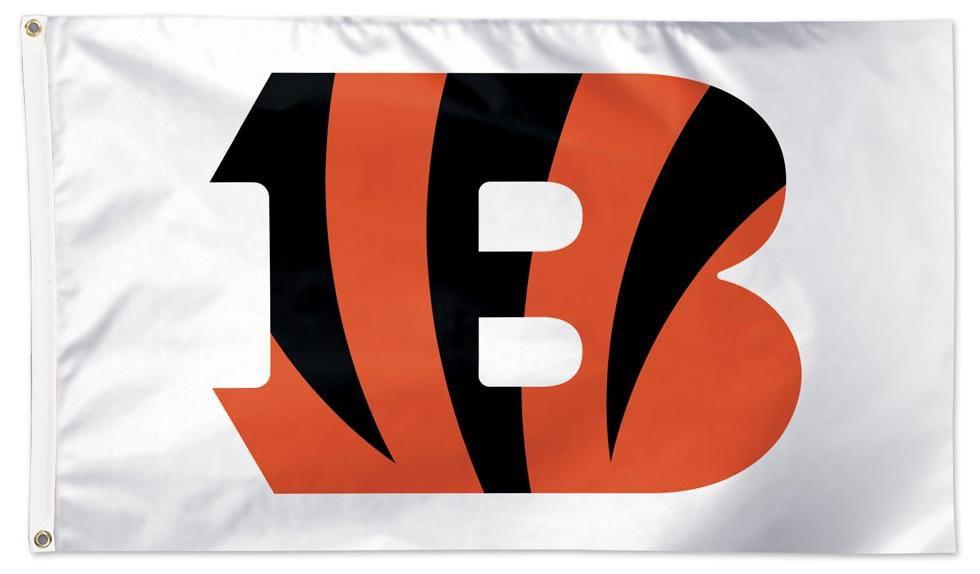 Cincinnati Bengals Flag 3x5 White Logo 2 Sided and Single Sided heartlandflags