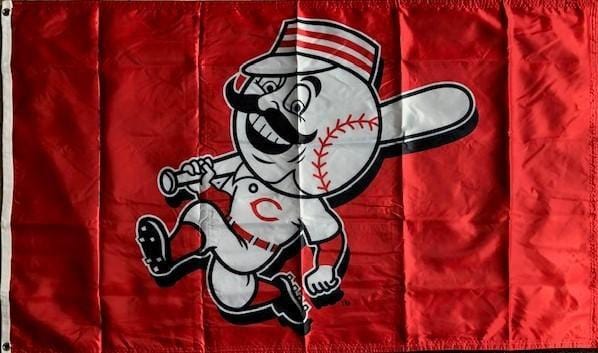 Cincinnati Reds Flag 2 Sided 3x5 Throwback Logo Mr RedLegs heartlandflags