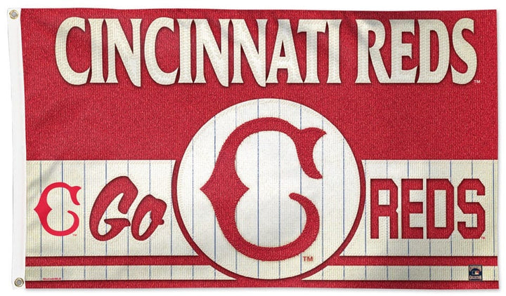 Cincinnati Reds Flag 3x5 Retro Logo Field Of Dreams heartlandflags