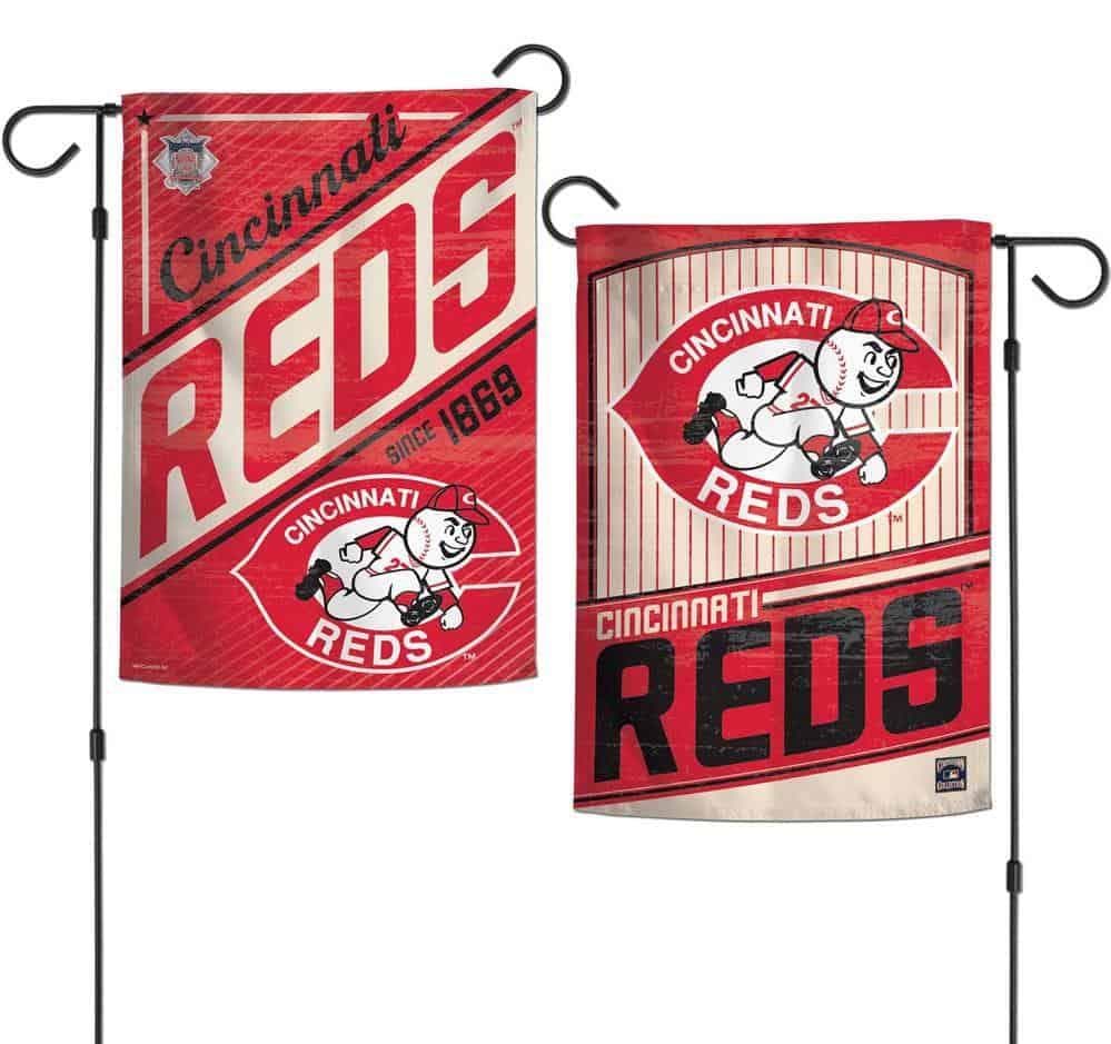 Cincinnati Reds Garden Flag 2 Sided Cooperstown heartlandflags