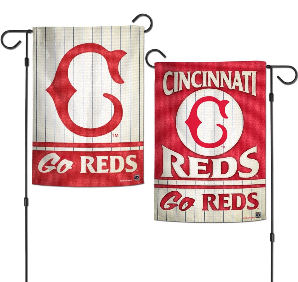 Cincinnati Reds Garden Flag 2 Sided Throwback Logo heartlandflags