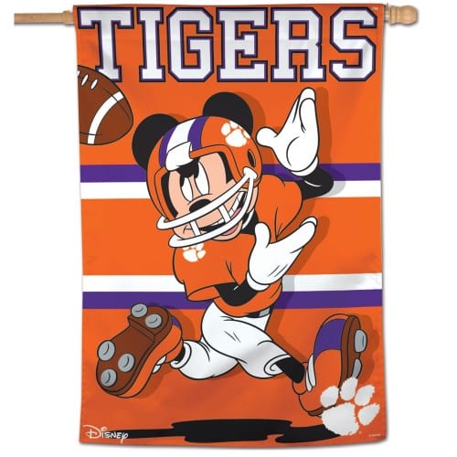 Clemson Banner Mickey Mouse Tigers Football House Flag heartlandflags