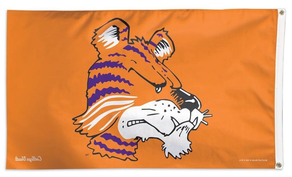 Clemson Tigers Flag 3x5 Throwback Logo heartlandflags