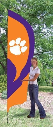 Clemson Tigers Tall Team Feather Flag With Flagpole heartlandflags