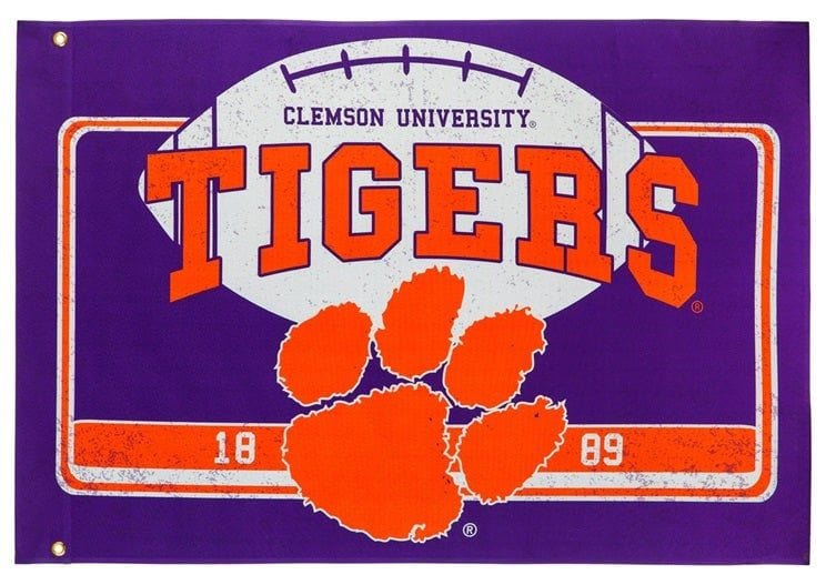 Clemson University Flag 2 Sided Tigers Football Purple heartlandflags