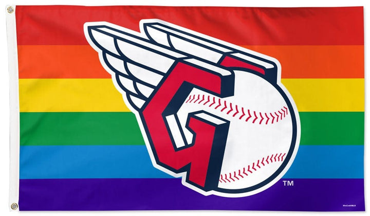 Cleveland Guardians Flag 3x5 Rainbow Pride heartlandflags