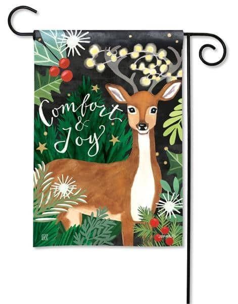 Comfort and Joy Christmas Garden Flag Reindeer heartlandflags