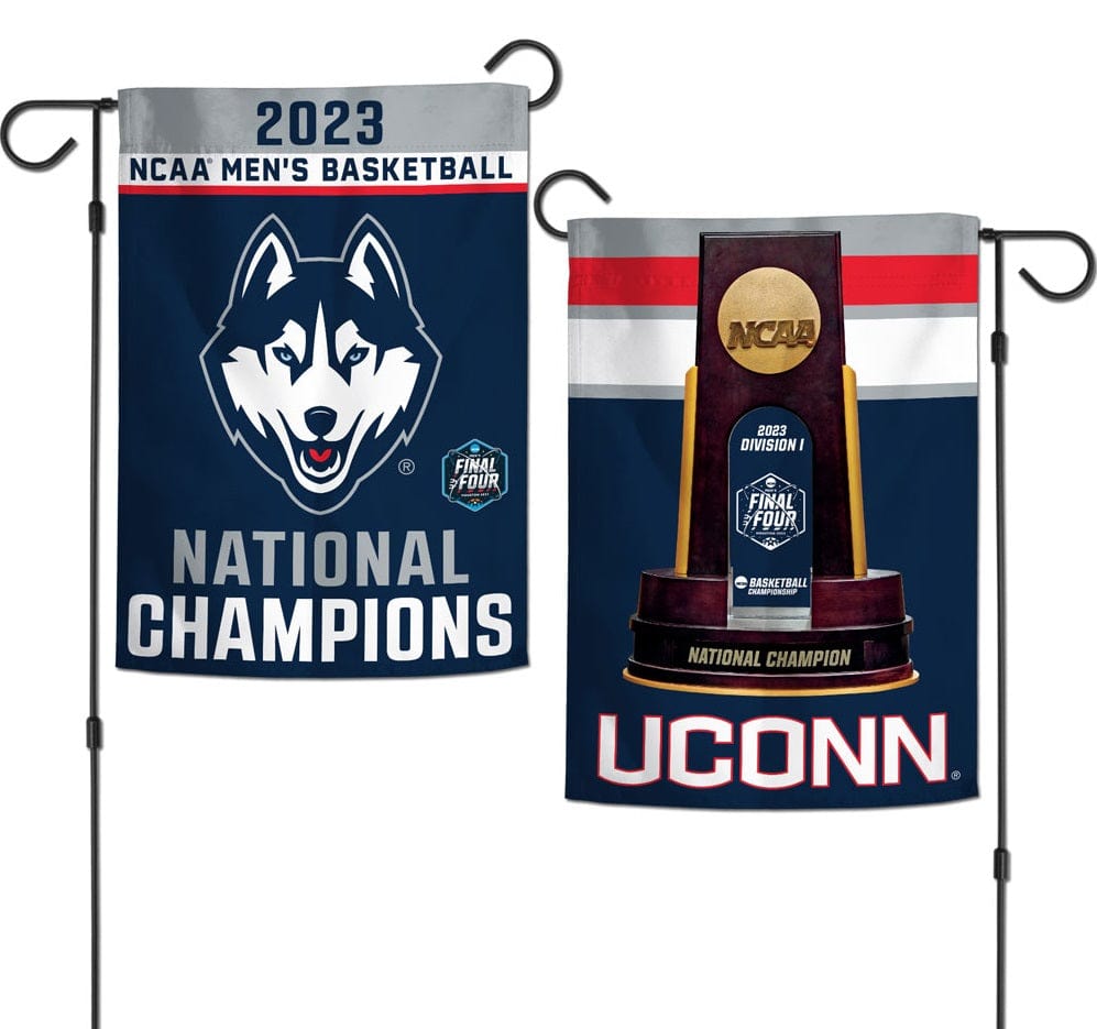 Connecticut Huskies Garden Flag 2 Sided Basketball National Champions heartlandflags