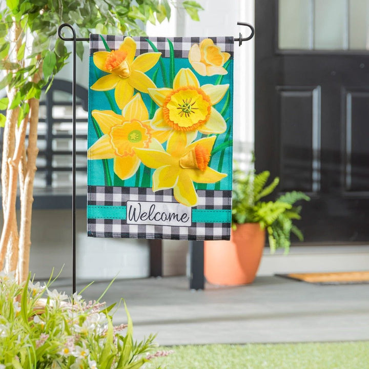 Daffodil Garden Spring Garden Flag 2 Sided Burlap heartlandflags