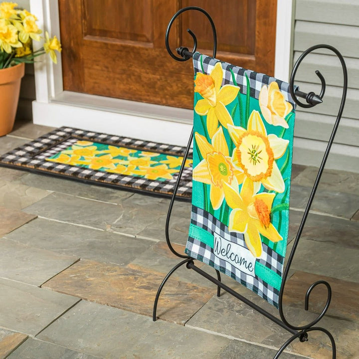 Daffodil Garden Spring Garden Flag 2 Sided Burlap heartlandflags