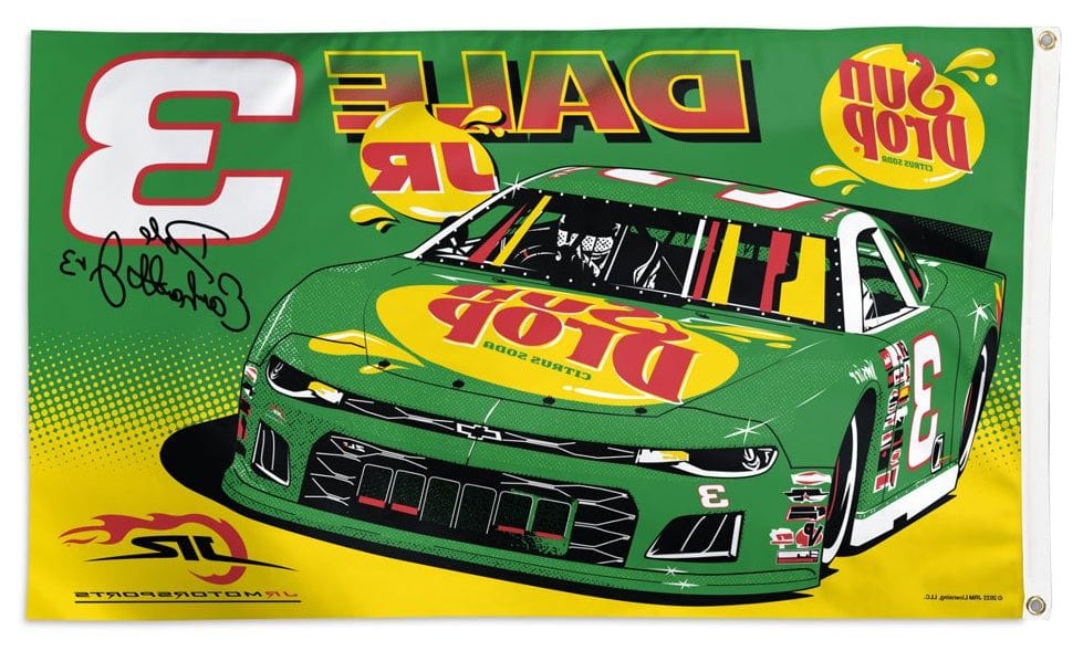 Dale Earnhardt Jr Flag 3x5 Sun Drop #3 Race Car heartlandflags