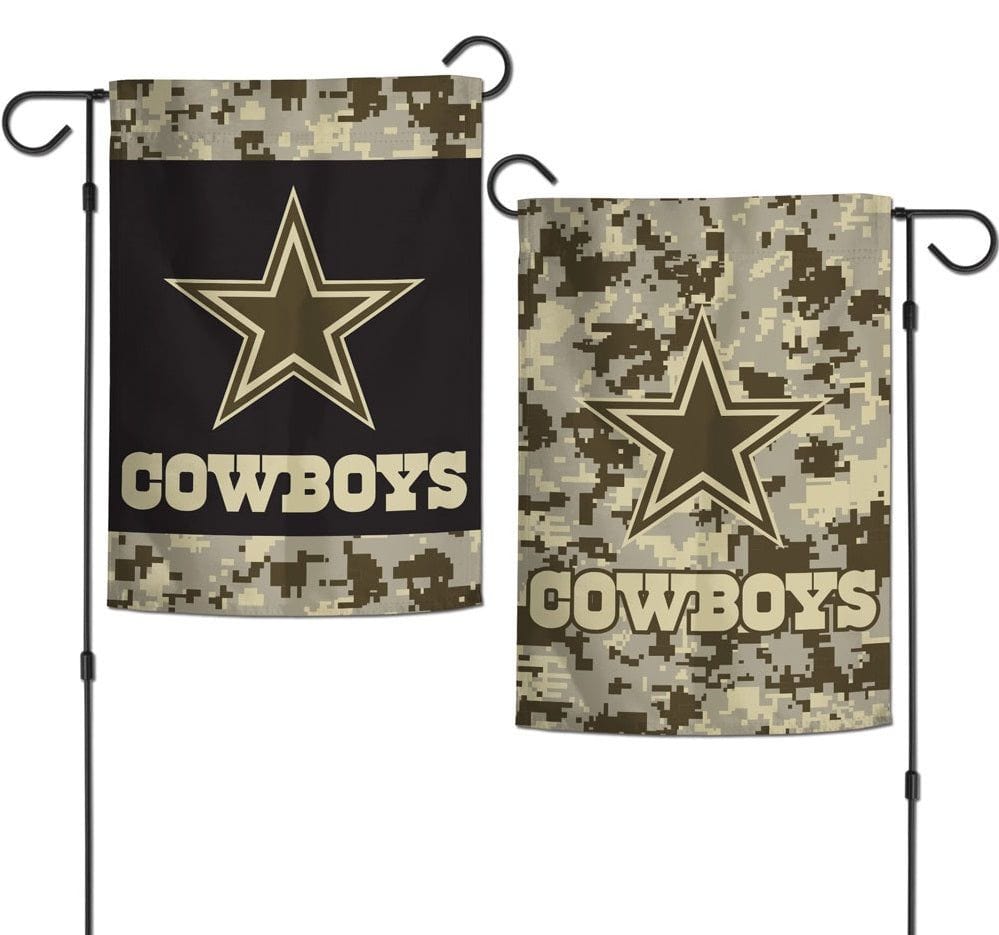 Dallas Cowboys Garden Flag 2 Sided Camo Military Tribute heartlandflags