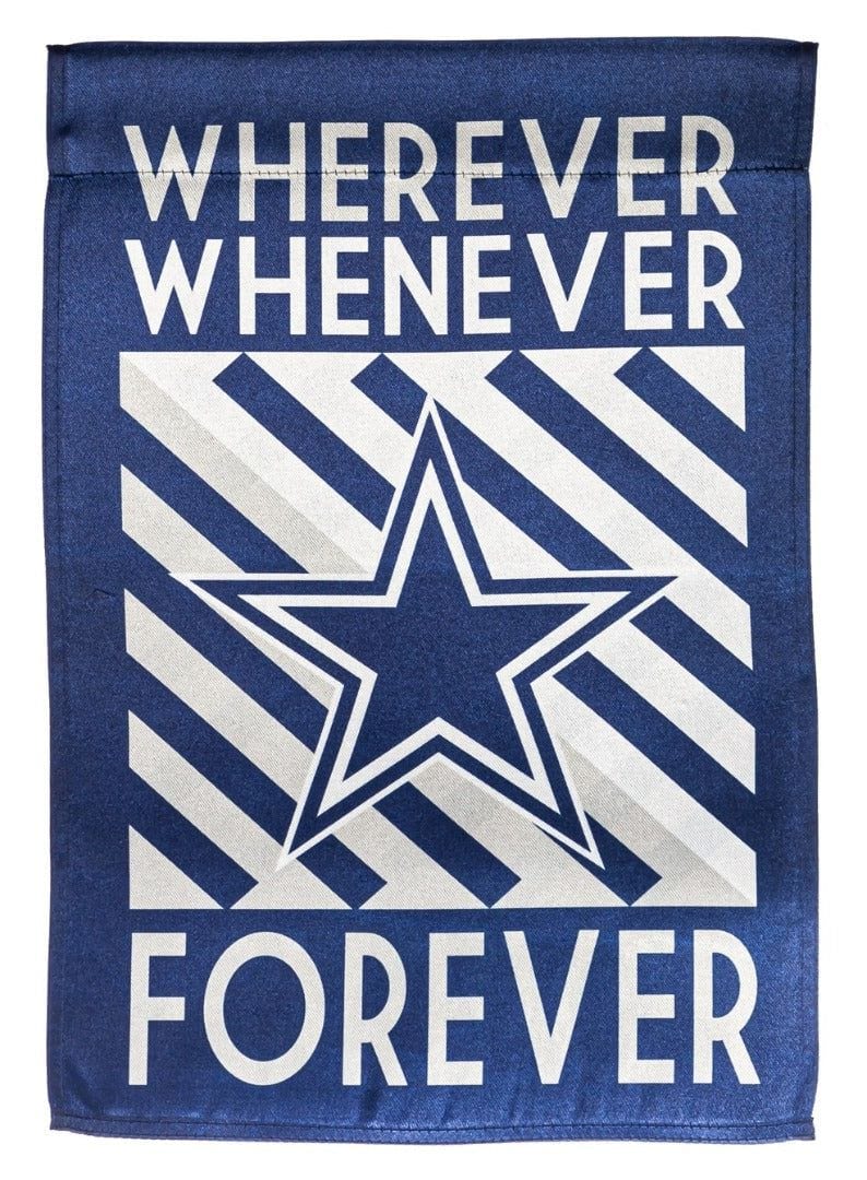 Dallas Cowboys Garden Flag 2 Sided Wherever Whenever Forever heartlandflags