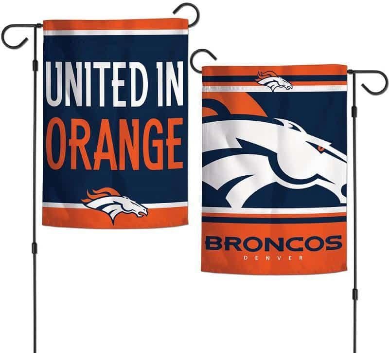 Denver Broncos Garden Flag 2 Sided United In Orange Slogan heartlandflags