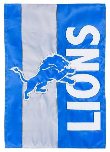 Detroit Lions Garden Flag 2 Sided Embellished Logo Applique heartlandflags