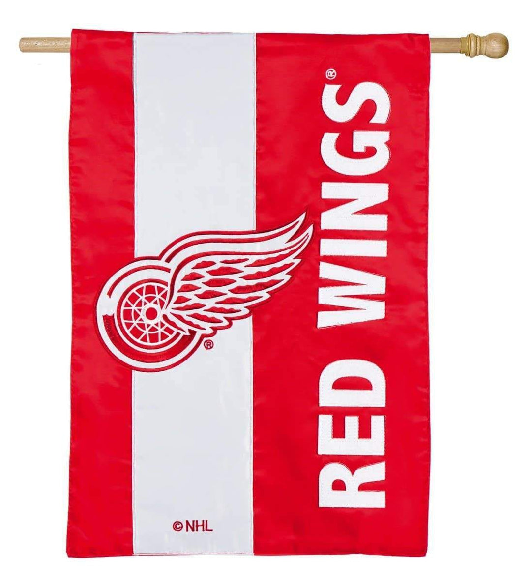 Detroit Red Wings Banner 2 Sided Embellished Applique House Flag heartlandflags