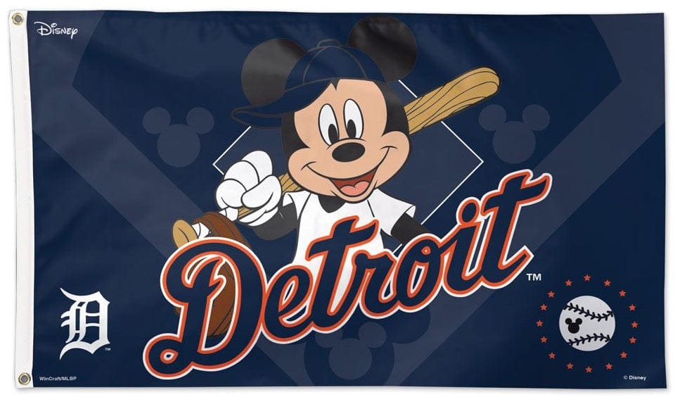 Detroit Tigers Flag 3x5 Mickey Mouse Baseball heartlandflags