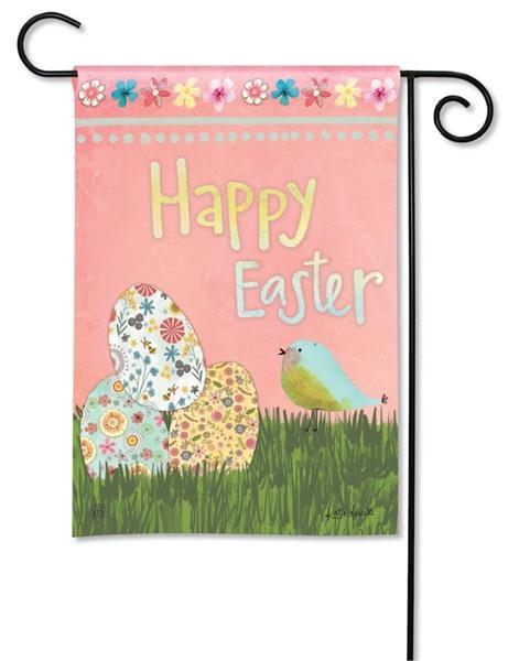 Easter Eggs Garden Flag Pink Happy Easter heartlandflags