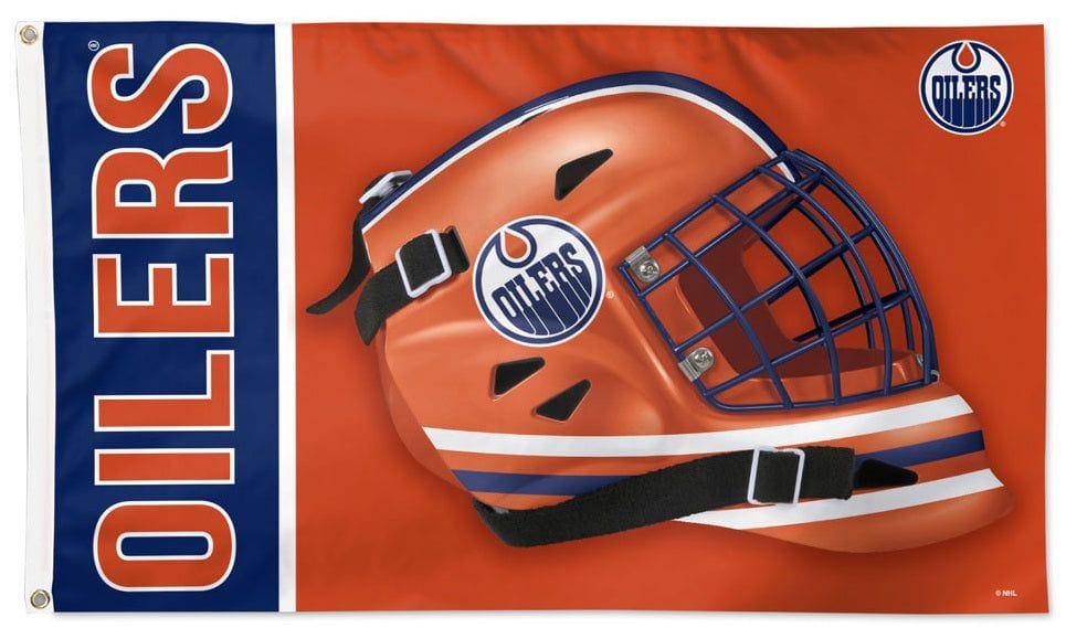 Edmonton Oilers Flag 3x5 Hockey Goalie Mask heartlandflags