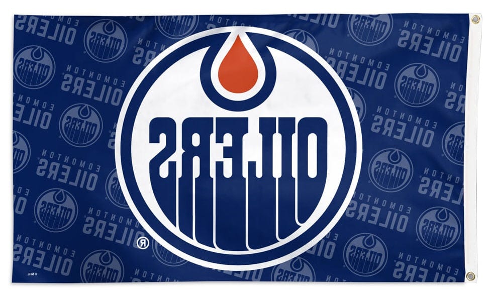 Edmonton Oilers Flag 3x5 Logo Step and Repeat heartlandflags