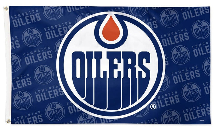 Edmonton Oilers Flag 3x5 Logo Step and Repeat heartlandflags