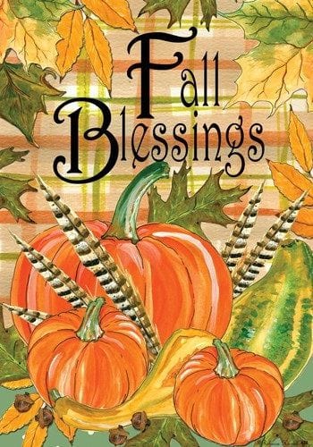 Fall Blessings Flag 2 Sided House Banner heartlandflags