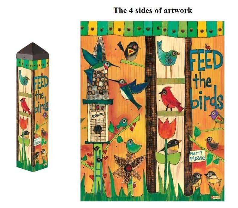 Feed The Birds Art Pole 20 Inches Tall heartlandflags