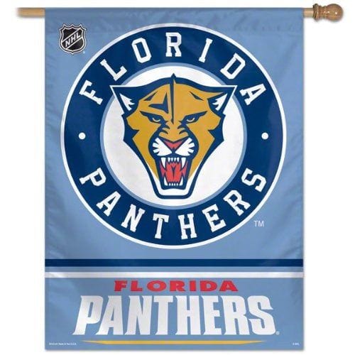 Florida Panthers Banner Logo on Blue House Flag heartlandflags