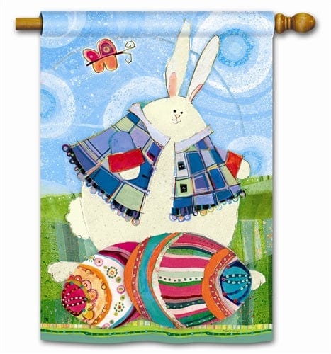 Funny Bunny Easter Banner 2 Sided Flag heartlandflags